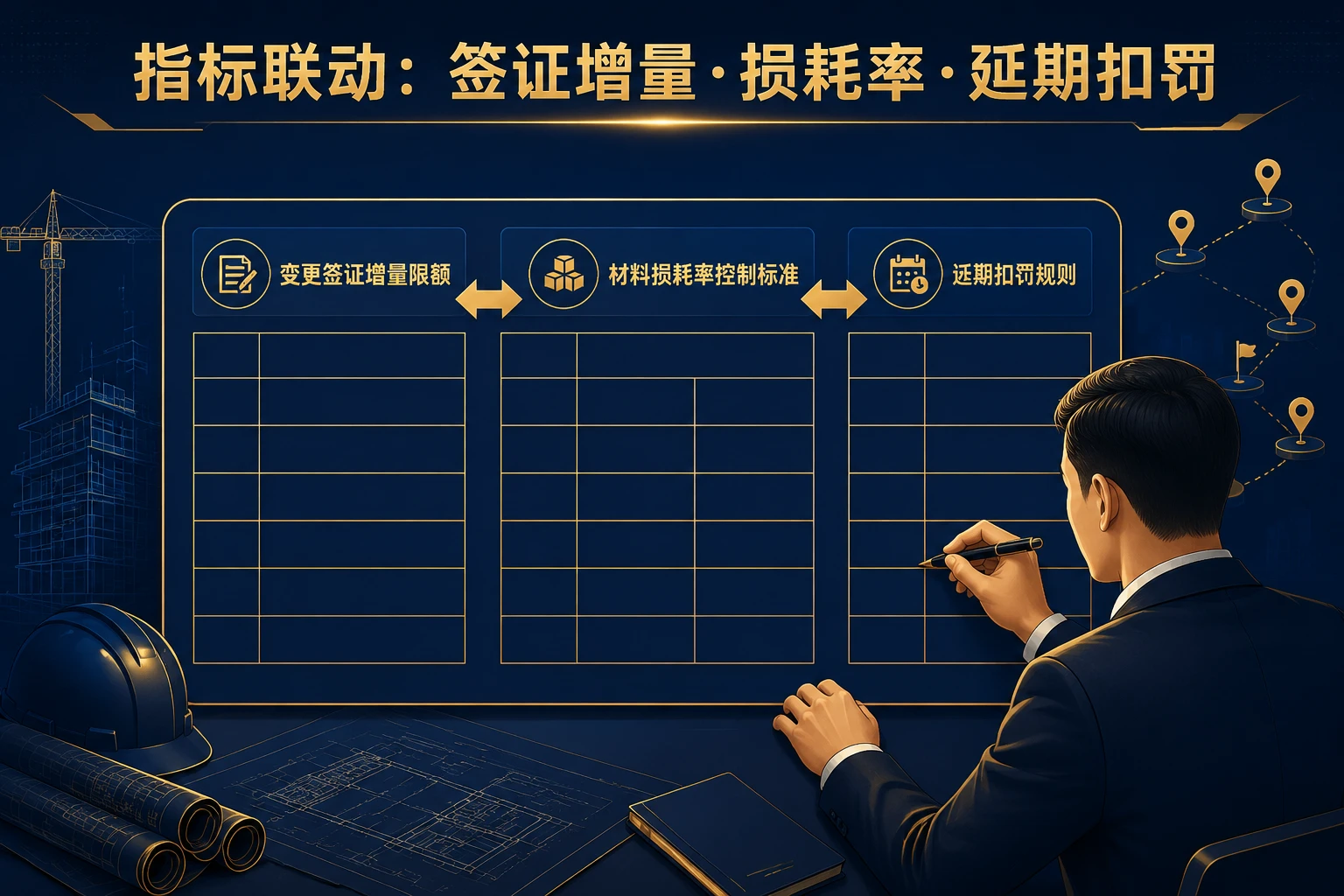 装饰项目经理利润包干表：签证增量、损耗率与延期扣罚