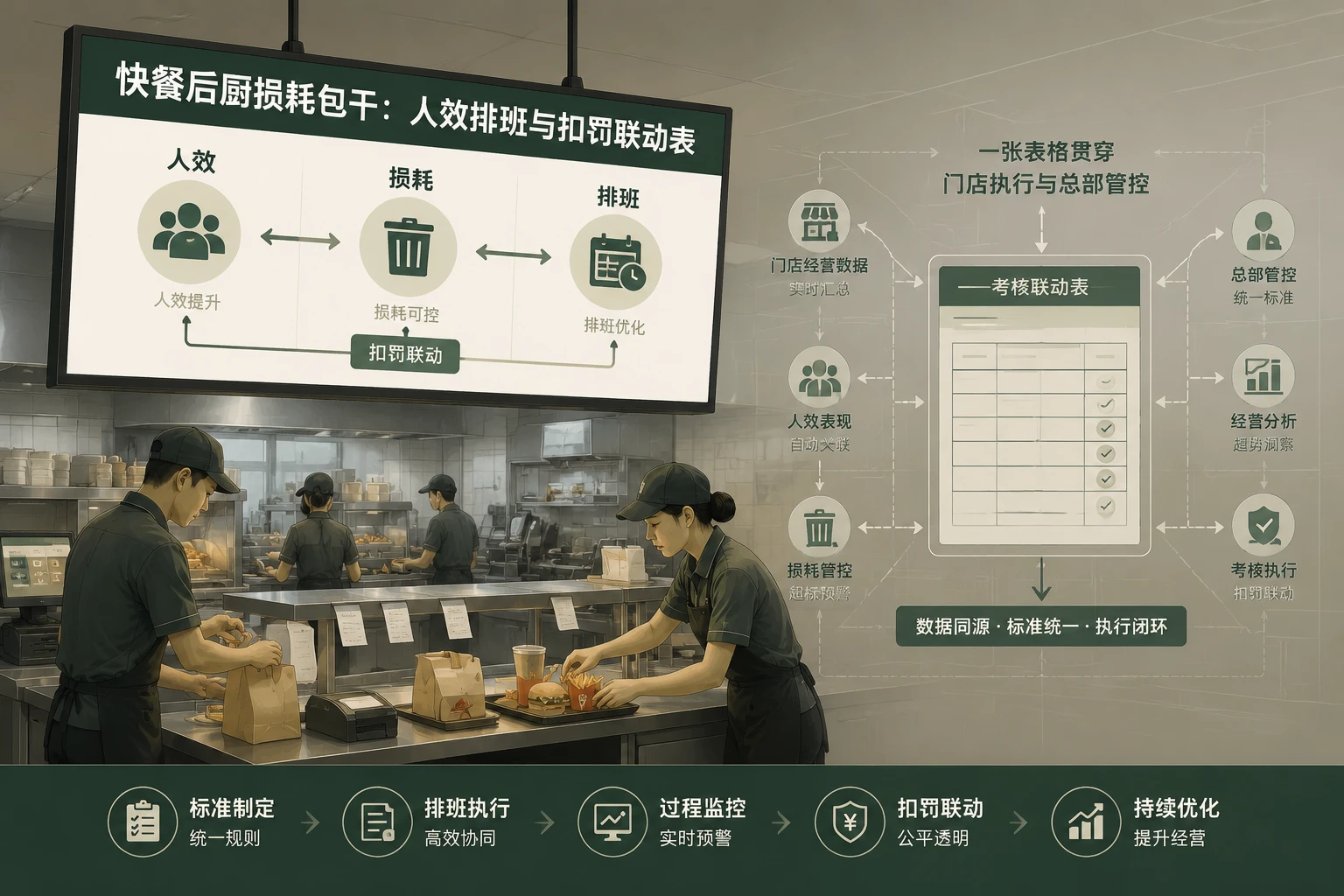 快餐后厨损耗包干：人效排班与扣罚联动表（2026年版）
