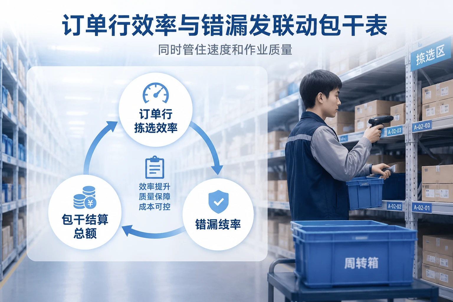 电商仓拣选班组包干表：订单行效率与错漏发联动（2026年版）