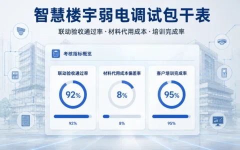 弱电调试包干考核表单模板：联动验收通过率·材料代用成本·培训完成率三项指标与填写指南