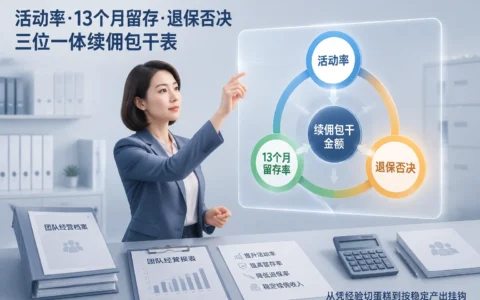 续佣费用率包干表（三率一否决版）：活动率、13个月留存与退保联动核算模板（2026年版）