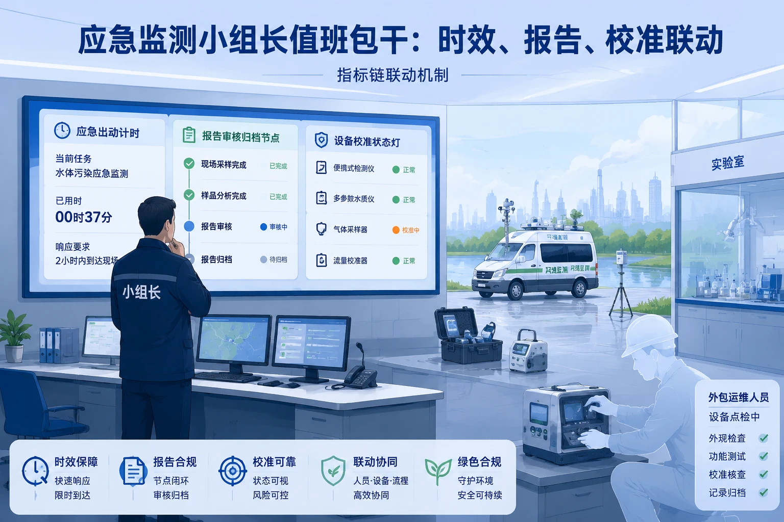 2026年应急监测小组长值班包干案例：出动时效、报告及时率与设备校准联动