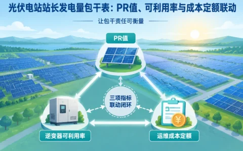光伏电站站长发电量包干考核表：PR值、逆变器可利用率与运维成本定额联动填写指南（2026年版）