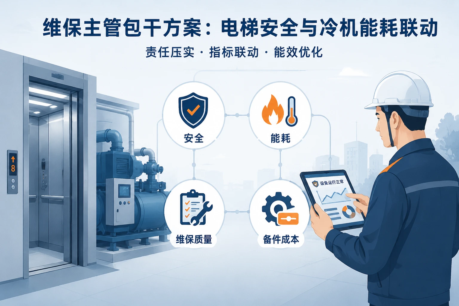 2026年住宅小区维保主管包干方案:电梯安全与冷机能耗联动