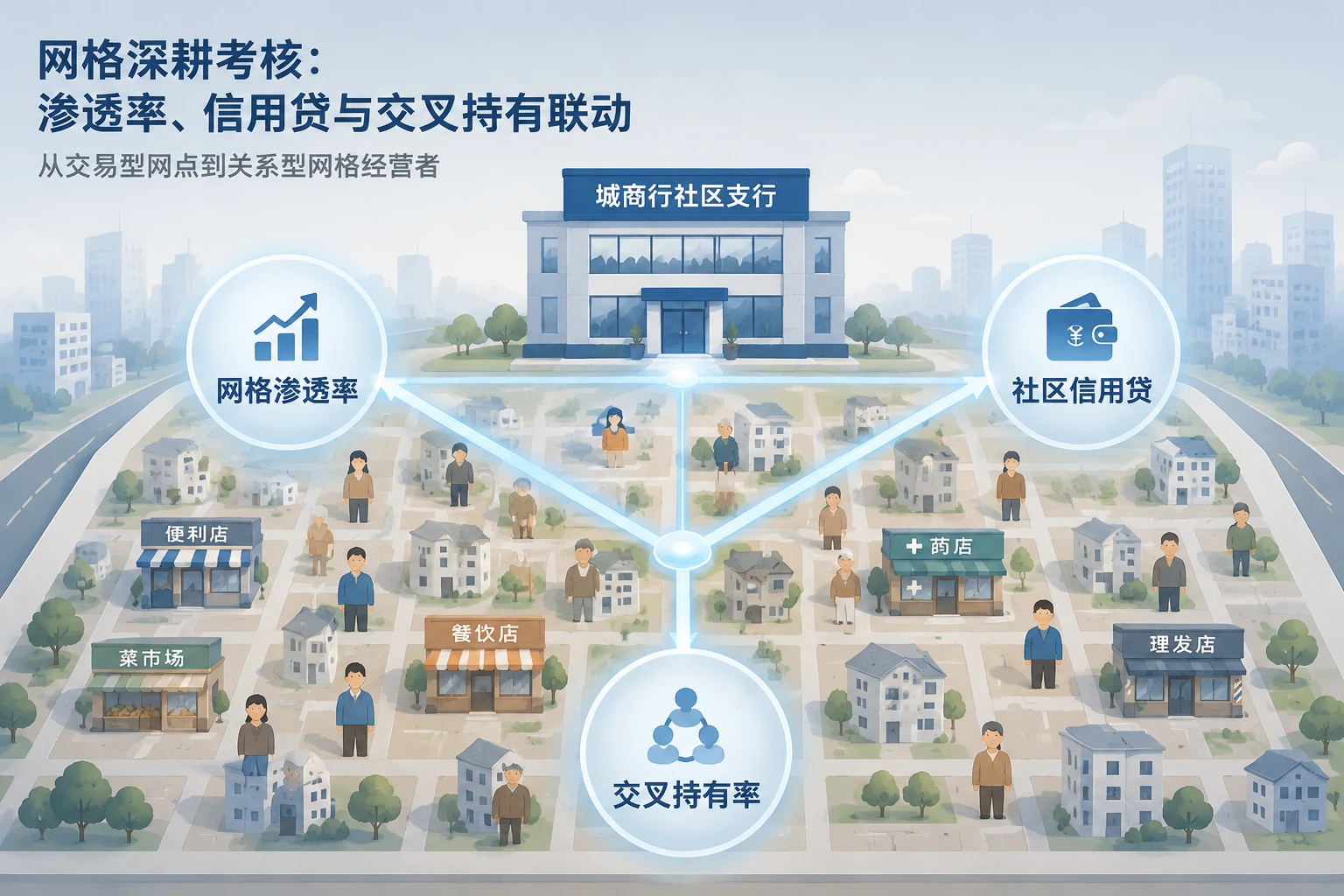 2026年城商行社区支行网格深耕考核：渗透率、信用贷与交叉持有联动