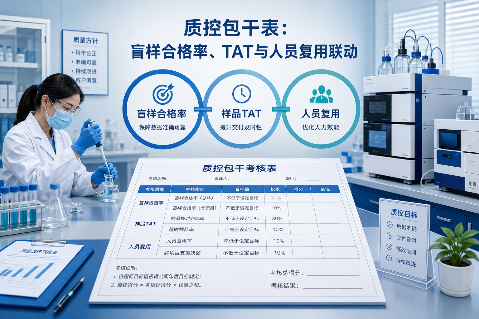 2026年无机分析组长质控包干表：盲样合格率、样品TAT与人员复用联动
