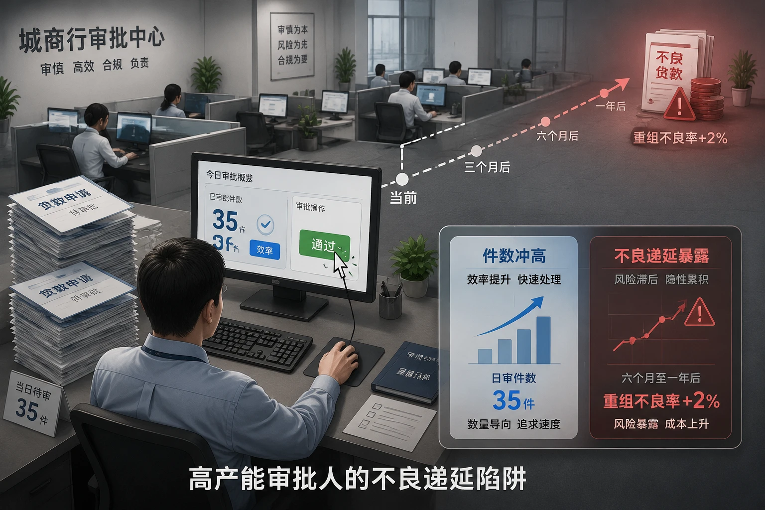 城商行小微贷审批人效包干：日审件数、自动审批率与不良递延（2026年版）