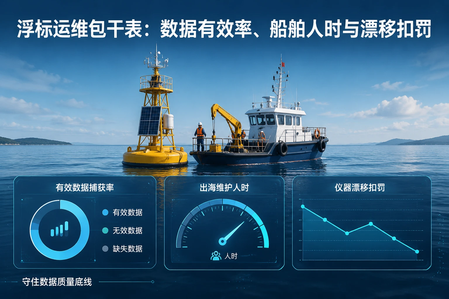 2026年浮标水质站运维包干表：数据有效率、船舶人时与漂移扣罚