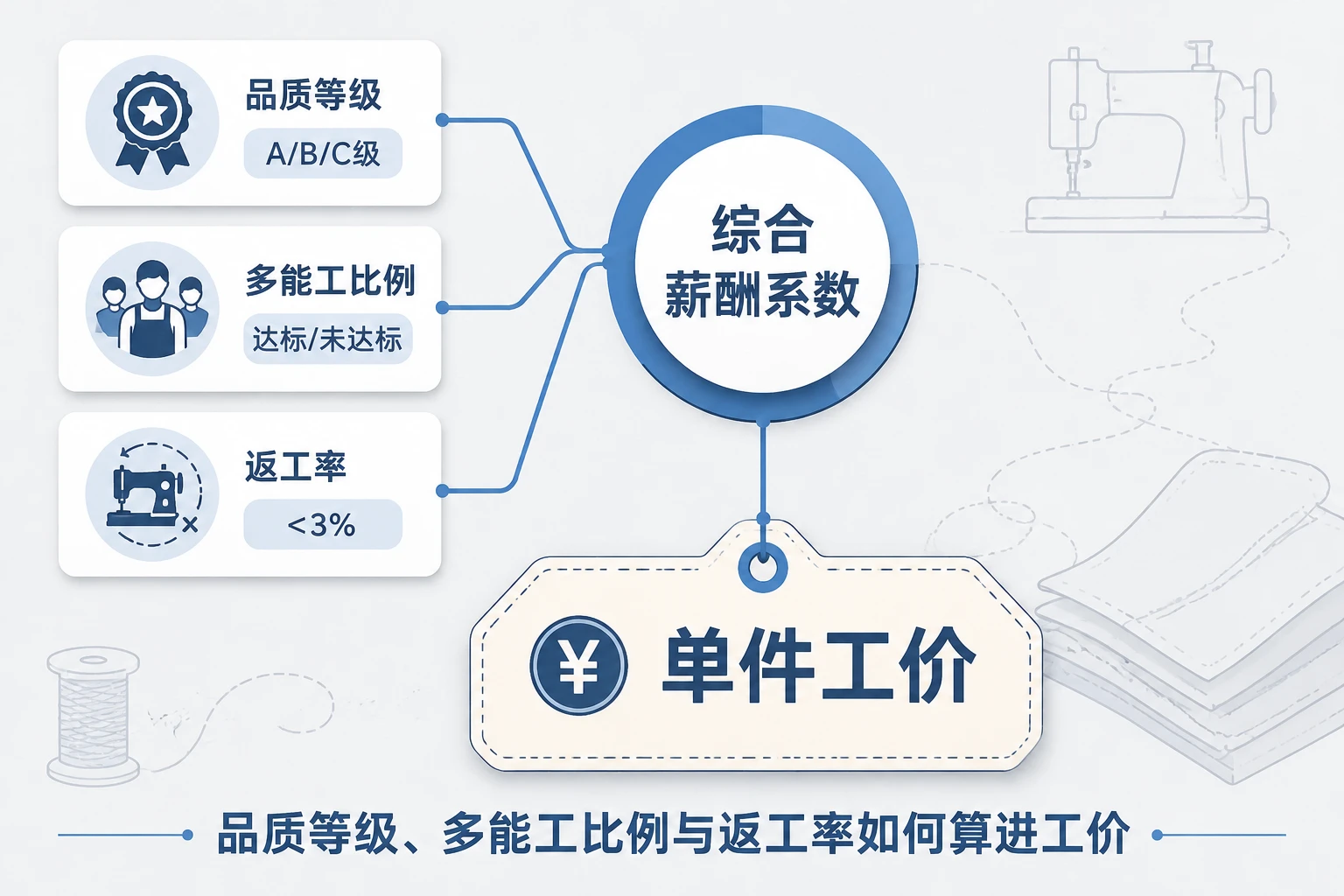 服装缝制班组薪酬包干：技能矩阵与返工率联动方案