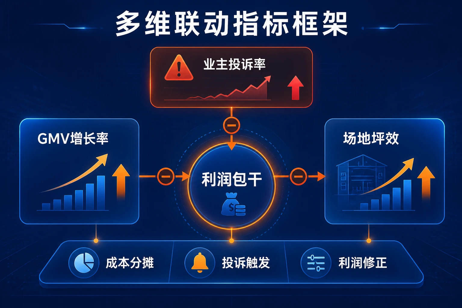 住宅物业多种经营经理利润包干：团购GMV、坪效与投诉联动