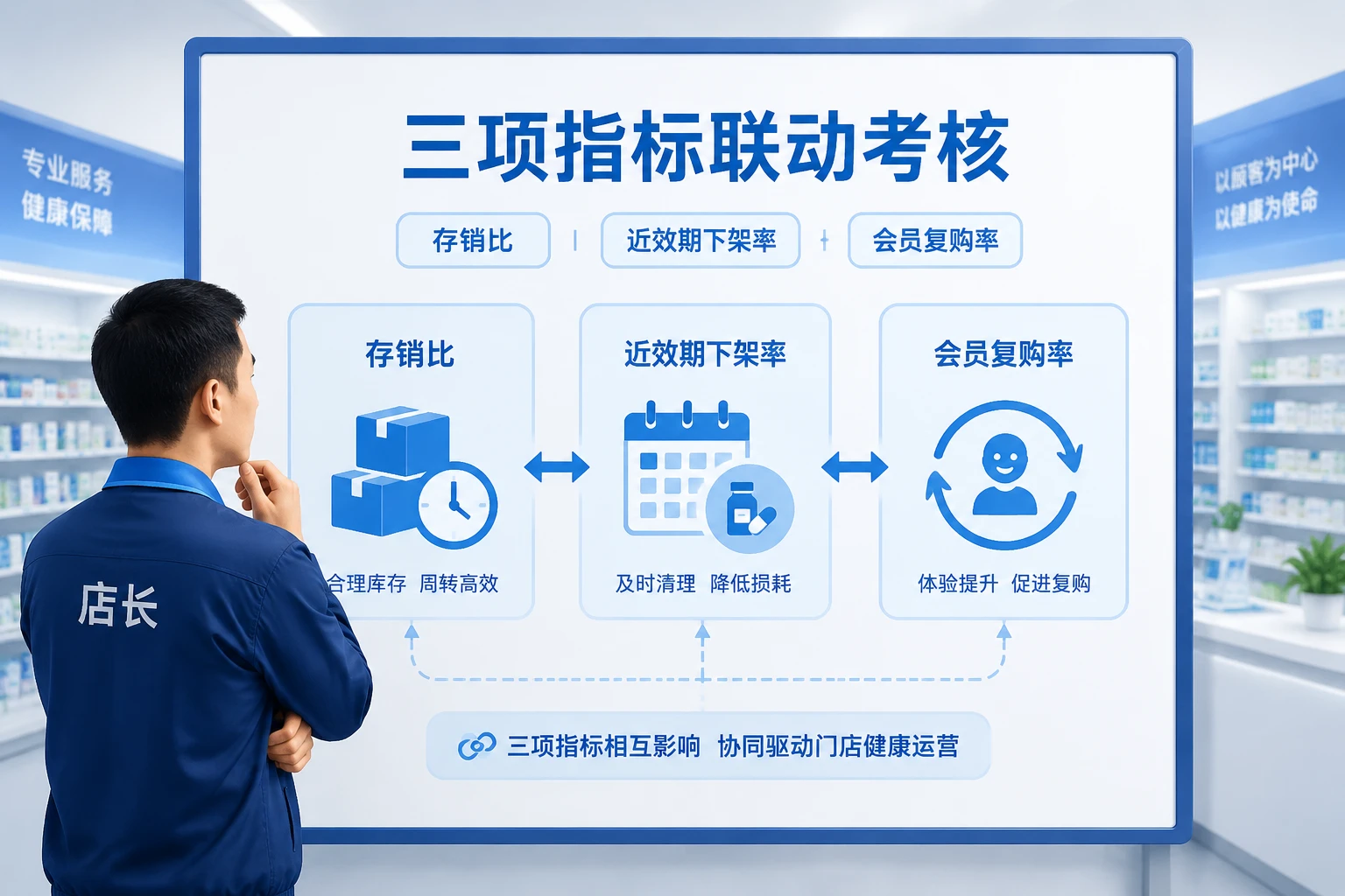 连锁药店店长效期损耗包干：存销比、近效期下架率与复购率联动