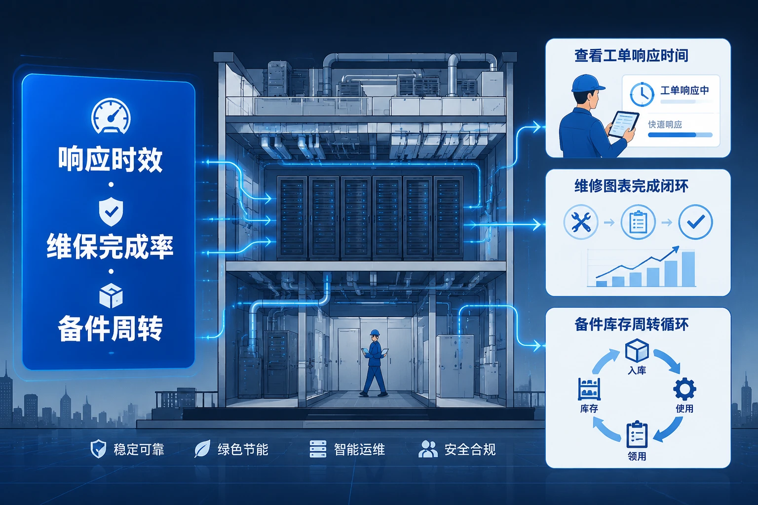 数据中心运维班组包干表:响应时效、维保完成率与备件周转(2026年版)