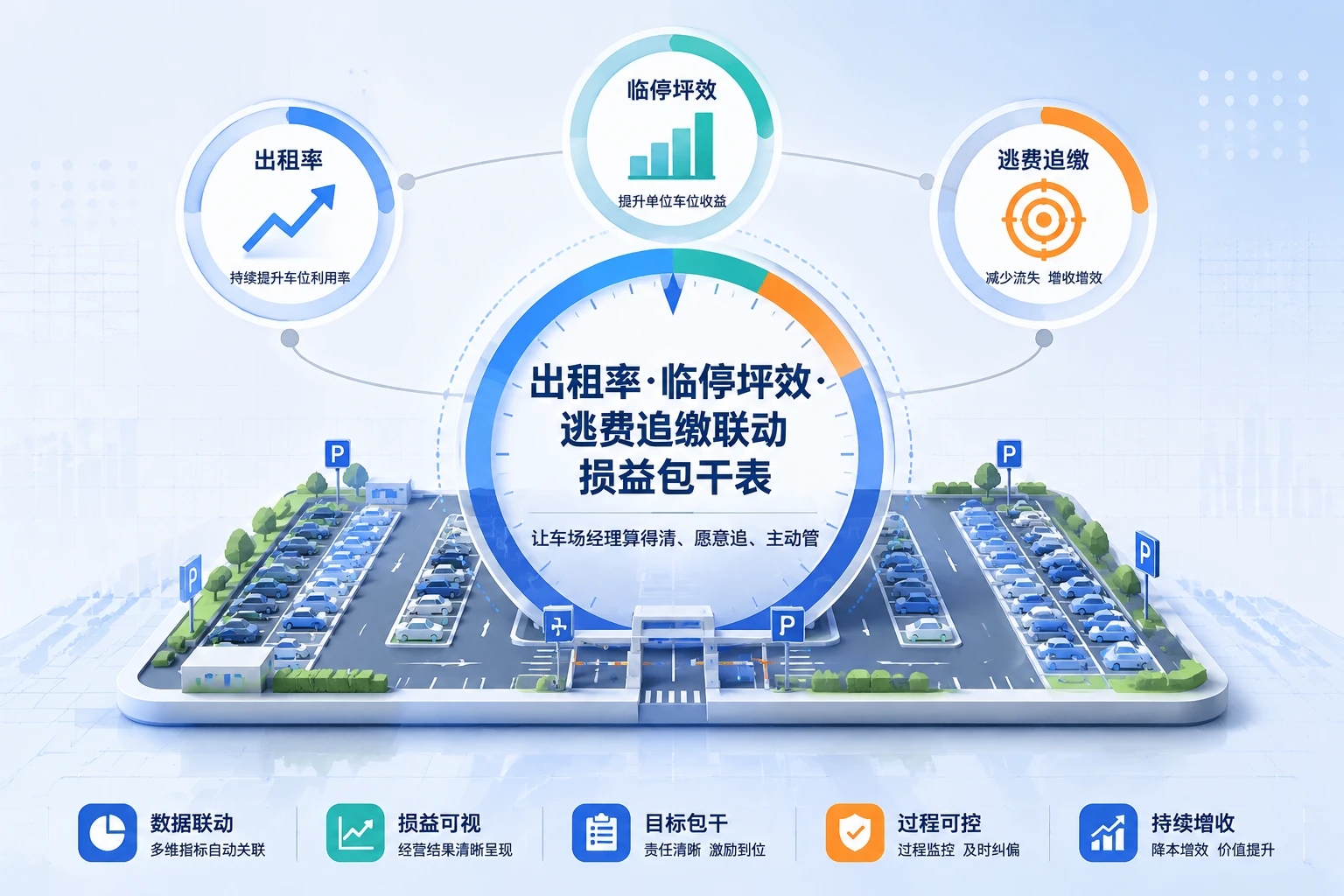 2026年车场经理损益包干表：出租率、临停坪效与逃费追缴联动