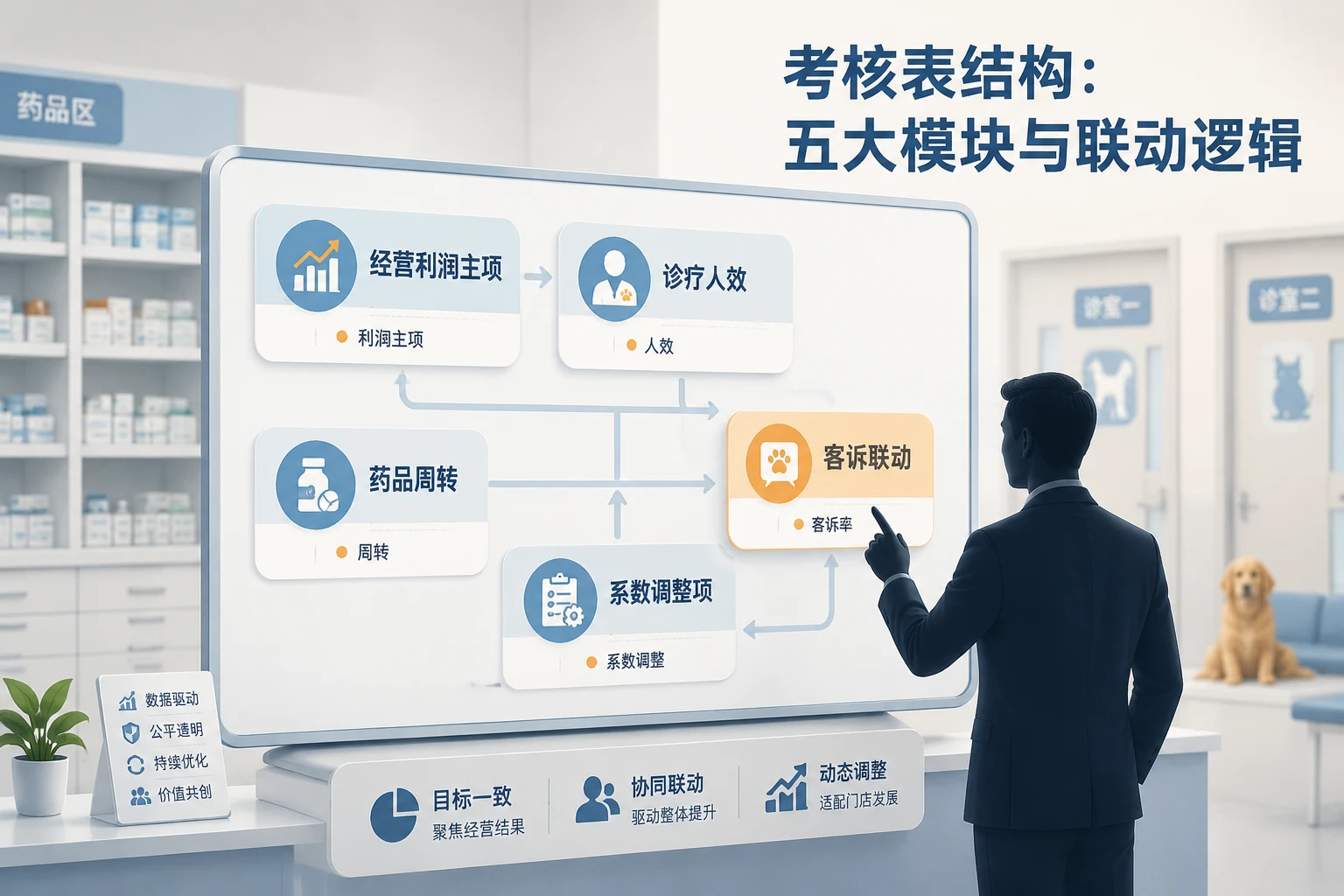2026年连锁宠物医院门店院长利润包干考核表:诊疗人效、药品周转与客诉联动