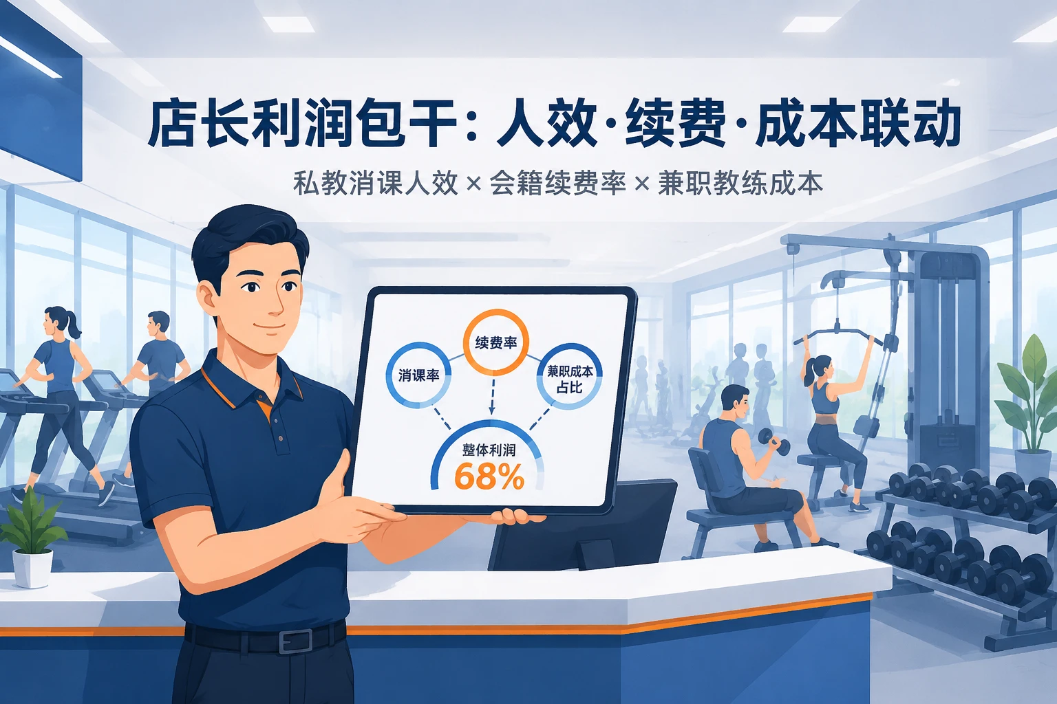 连锁健身房门店店长包干:私教人效、会籍续费与兼职成本联动(2026年版)