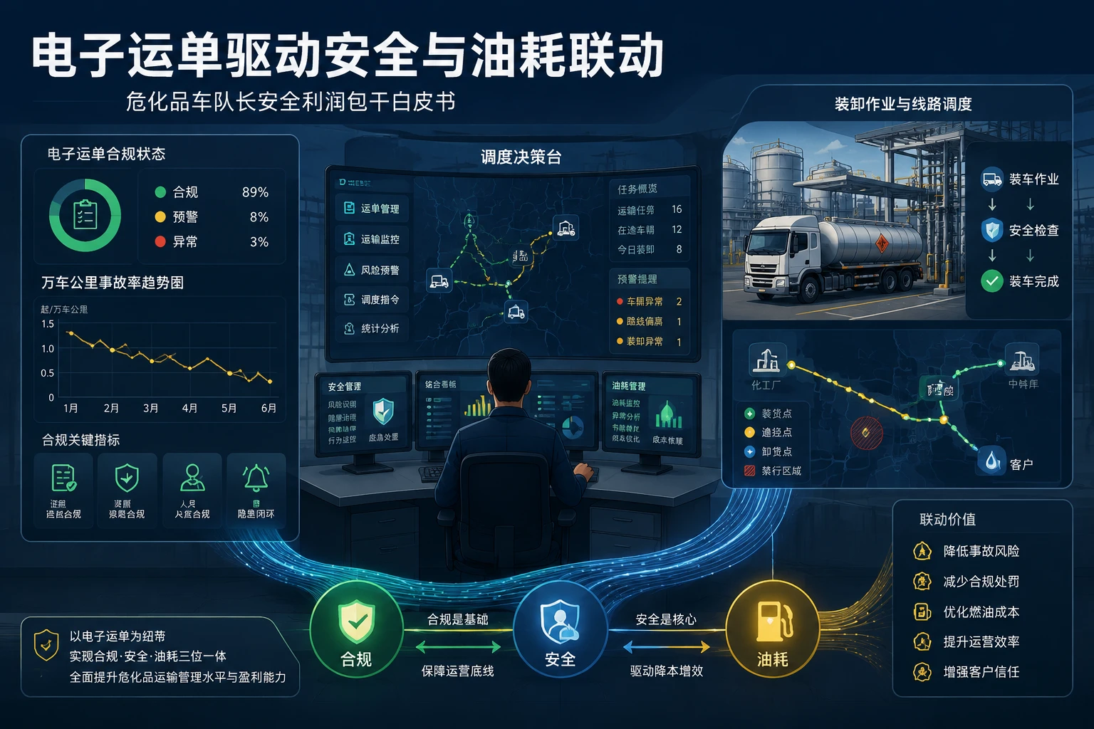 2026年危化车队长包干白皮书：电子运单合规驱动事故率与油耗定额联动