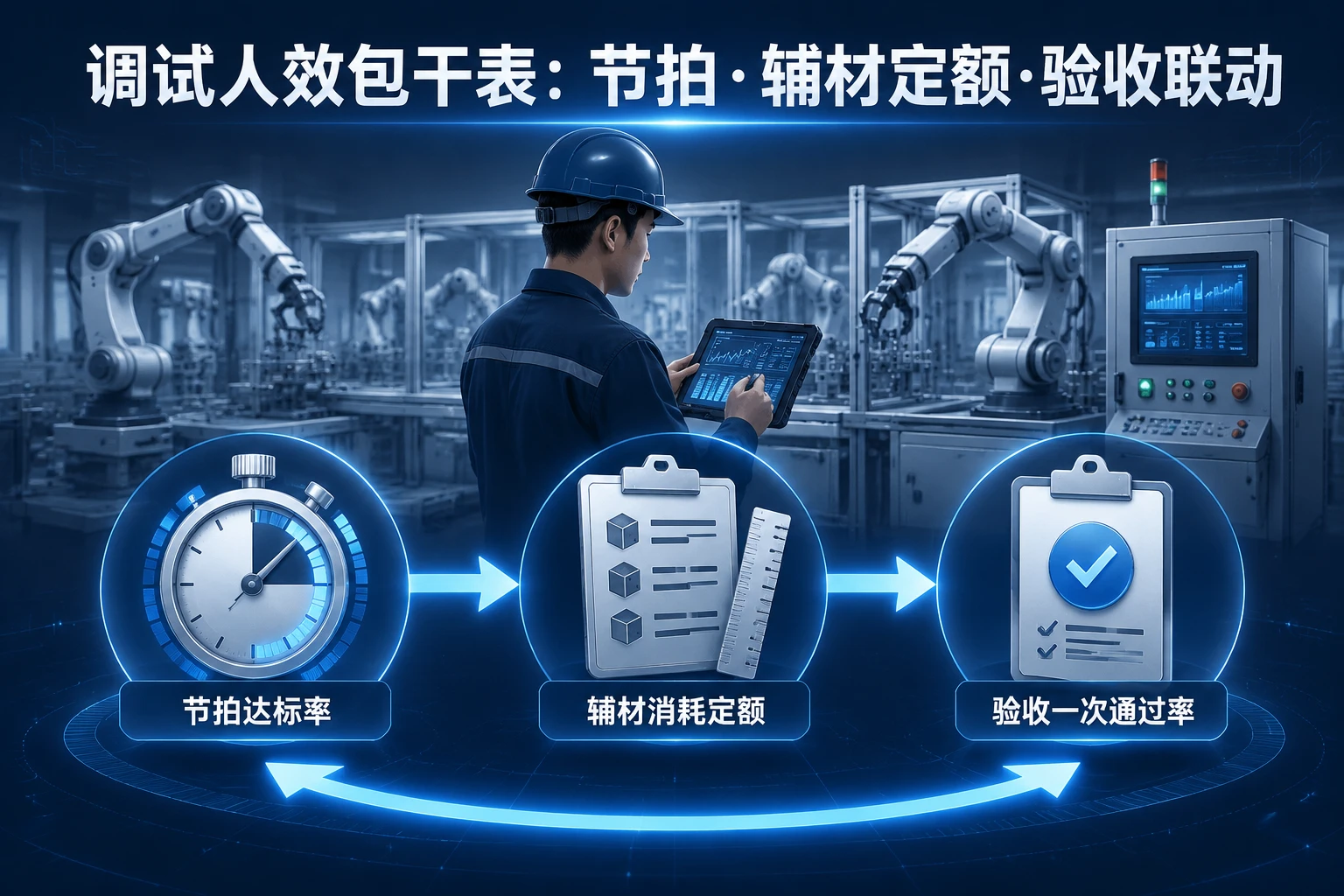 机器人调试人效包干表:节拍、辅材定额与验收联动