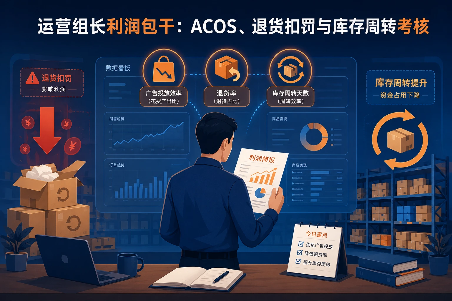 亚马逊运营组长利润包干：ACOS、退货扣罚与库存周转考核