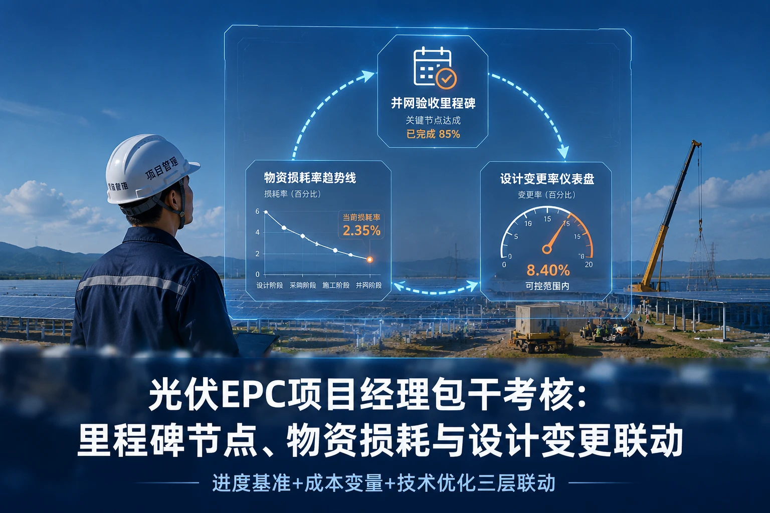 2026年光伏EPC项目经理包干考核：里程碑节点、物资损耗与设计变更联动