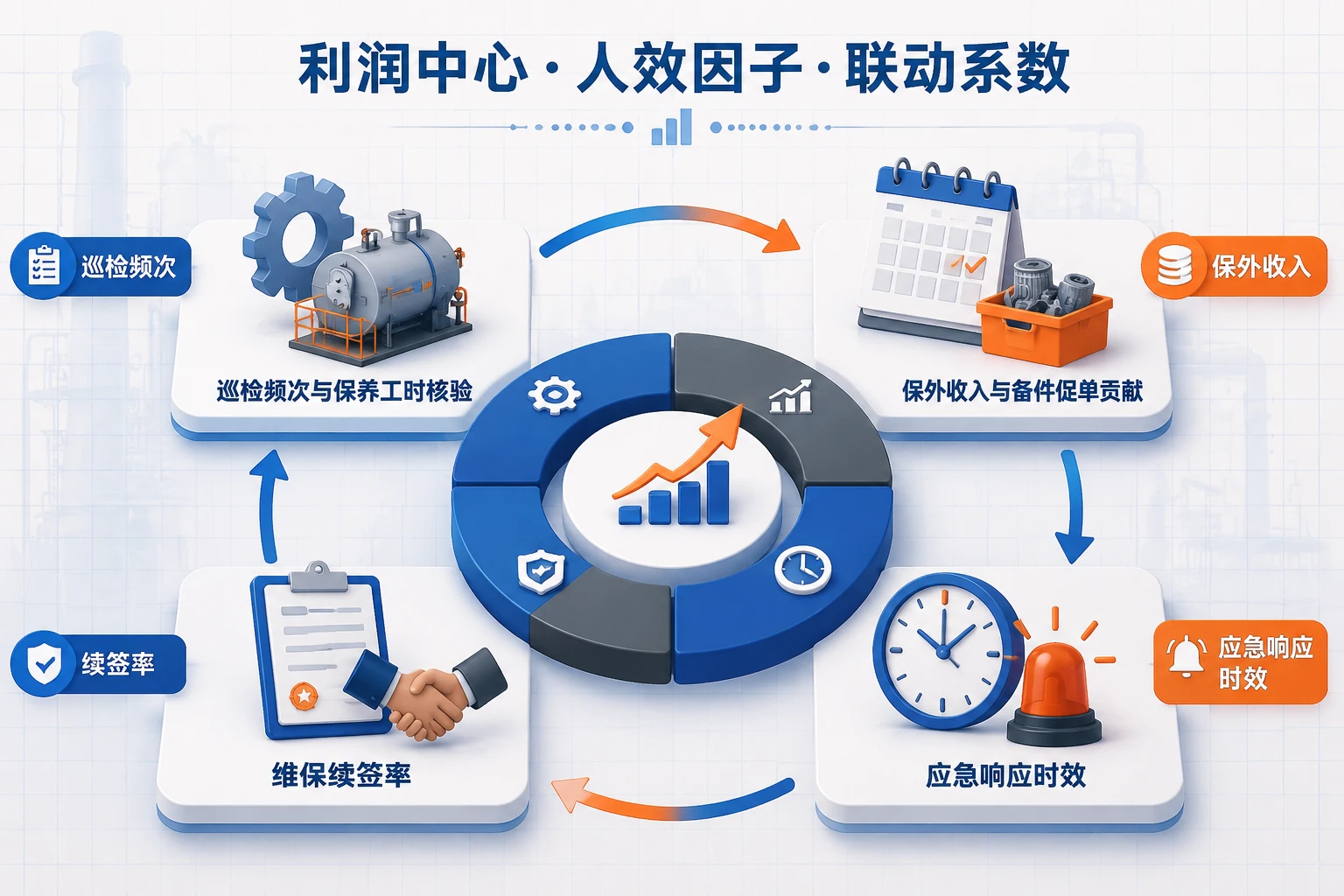 2026年工业锅炉巡检班组利润包干表：保外收入、备件促单与维保续签率联动考核