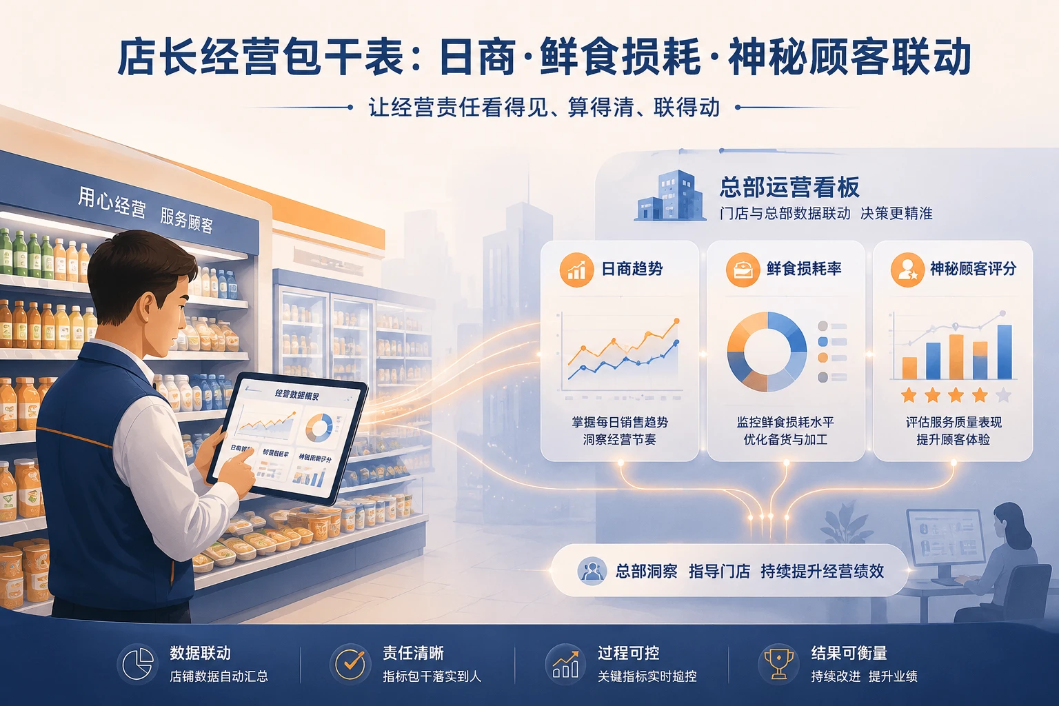 2026年连锁便利店店长包干表：日商、鲜食损耗率与神秘顾客联动
