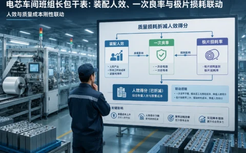 2026年电芯车间班组长包干考核表：装配人效、一次良率与极片损耗联动模板及填写步骤