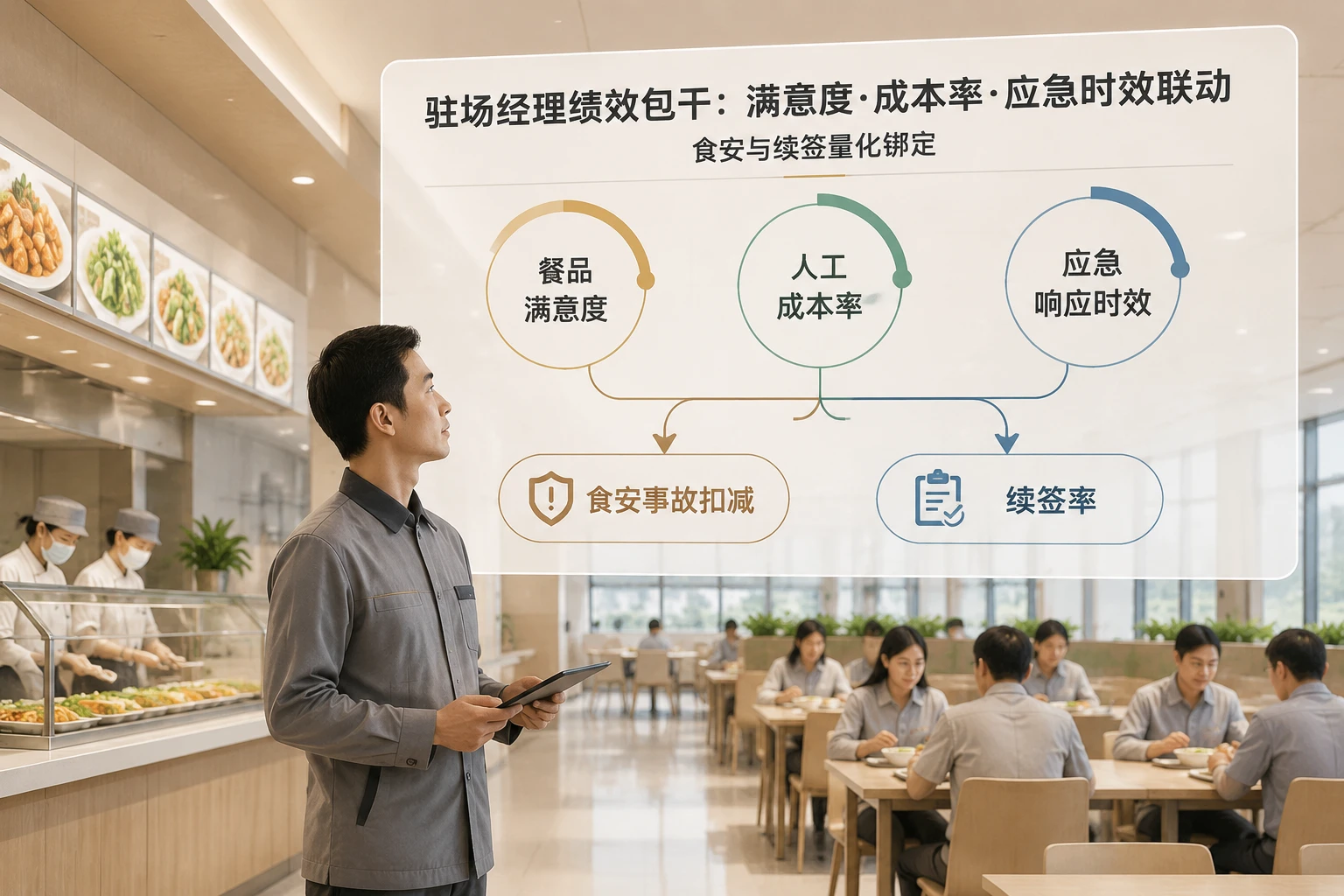 2026年团餐驻场经理绩效包干表:餐品满意度、人工成本率与应急响应时效联动