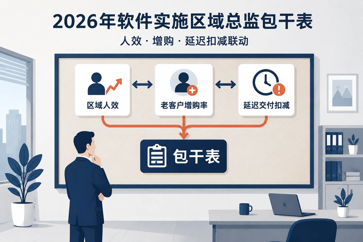 2026年软件实施区域总监包干表:人效、增购与延迟扣减联动