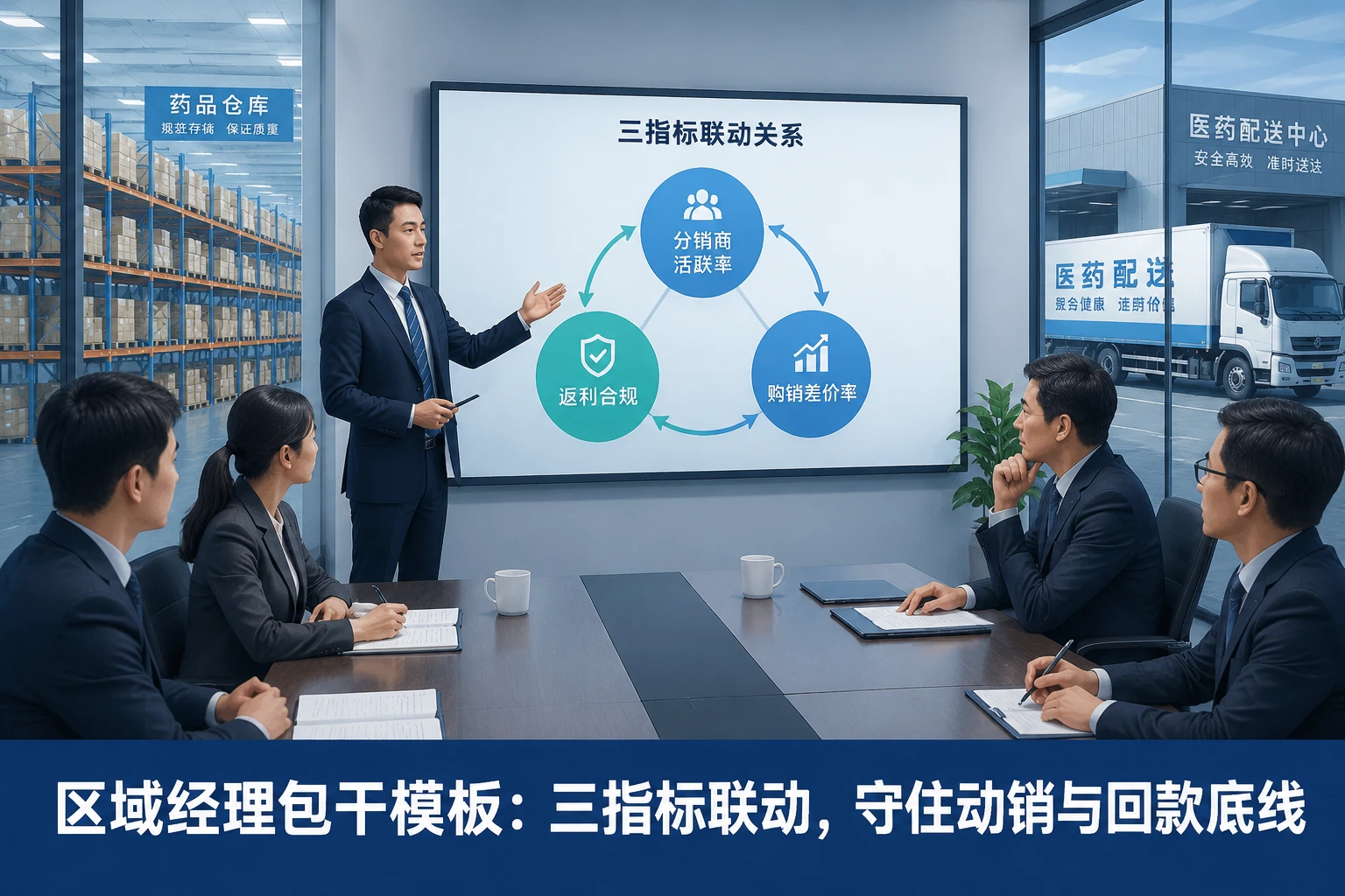 医药流通区域经理包干模板：分销商活跃率、返利合规与购销差价率联动