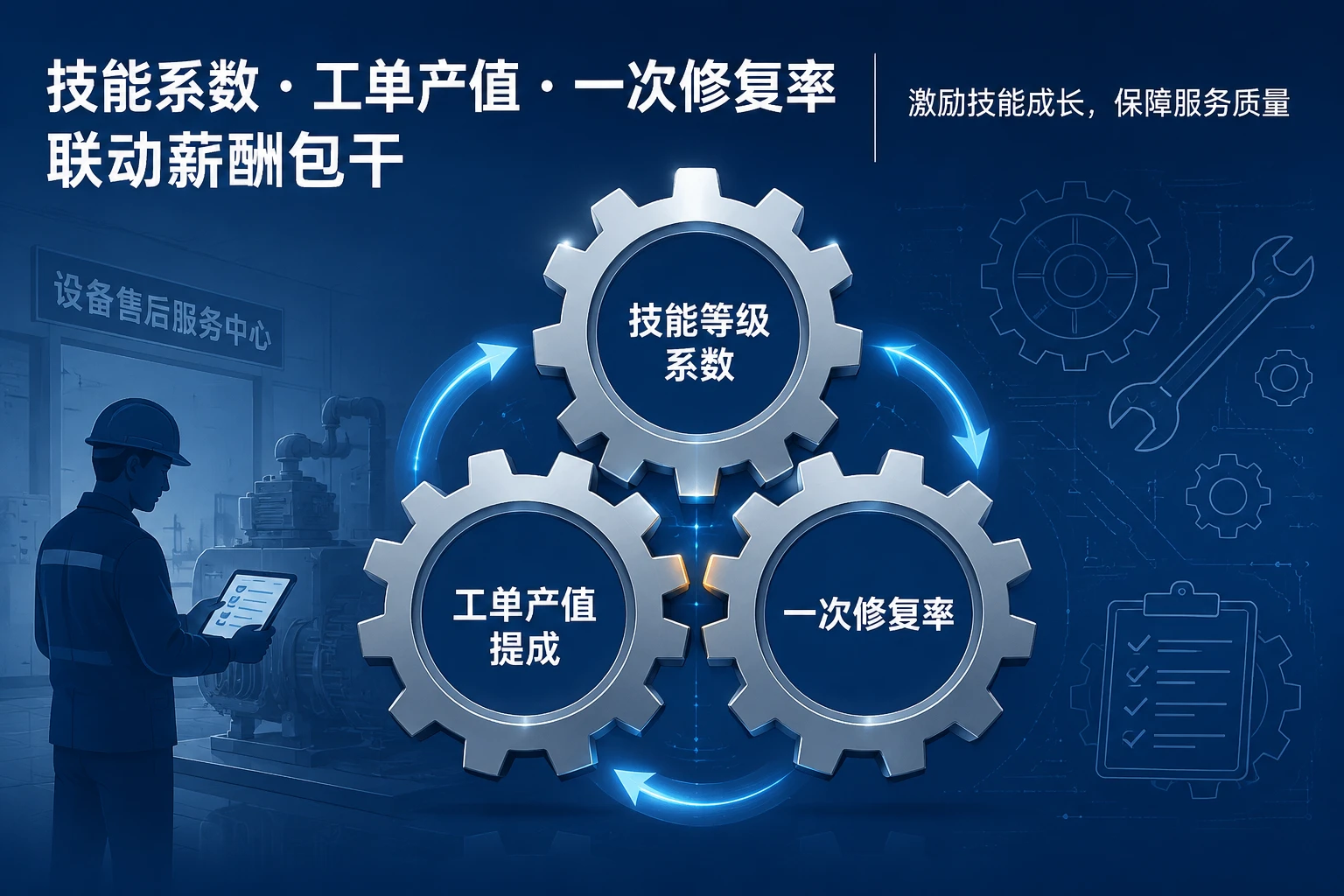 工业设备售后多技能工程师薪酬包干模板:技能系数、工单产值与一次修复率联动(2026年版)
