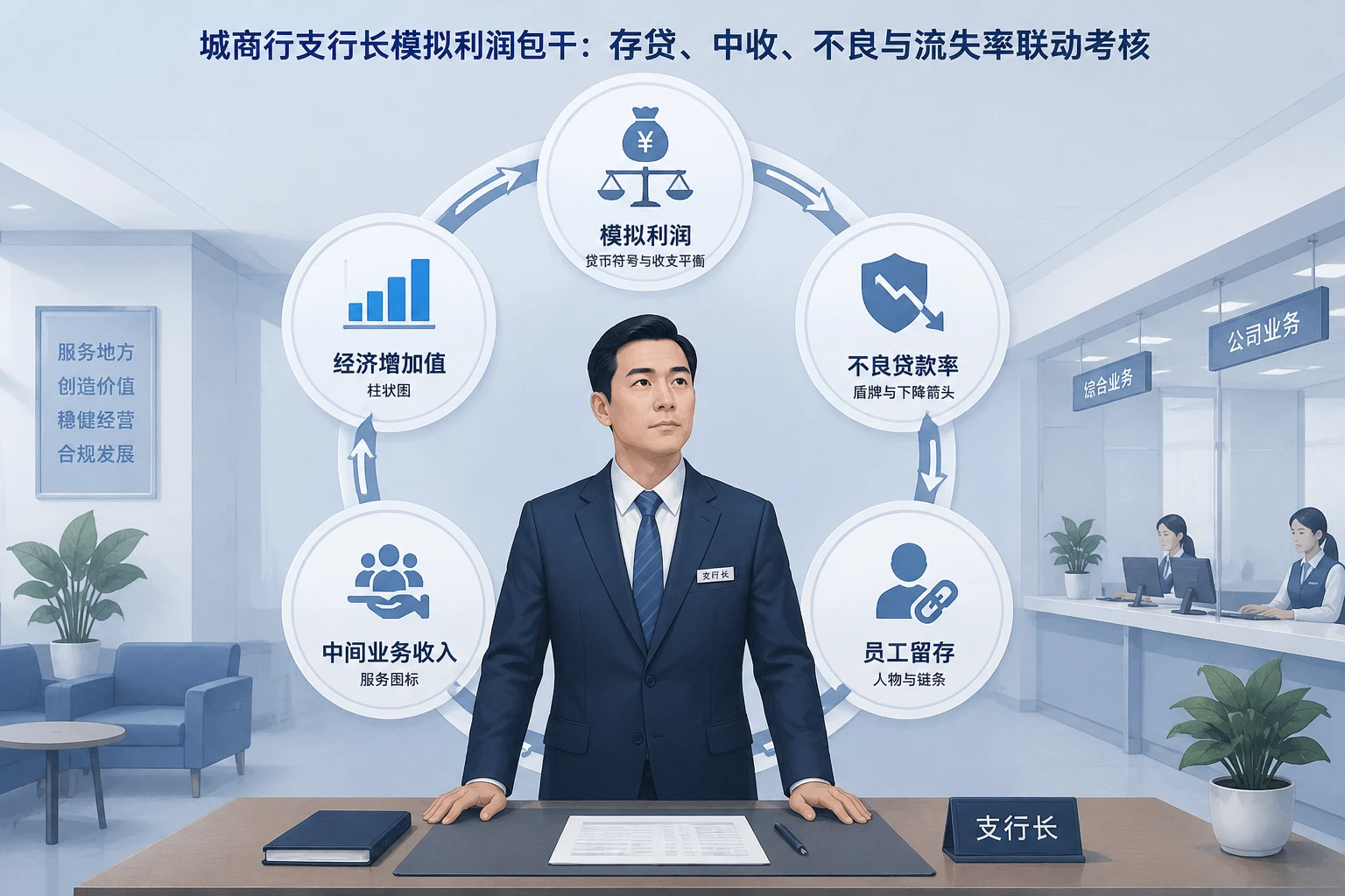城商行支行长模拟利润包干：存贷、中收、不良与流失率联动考核（2026年版）