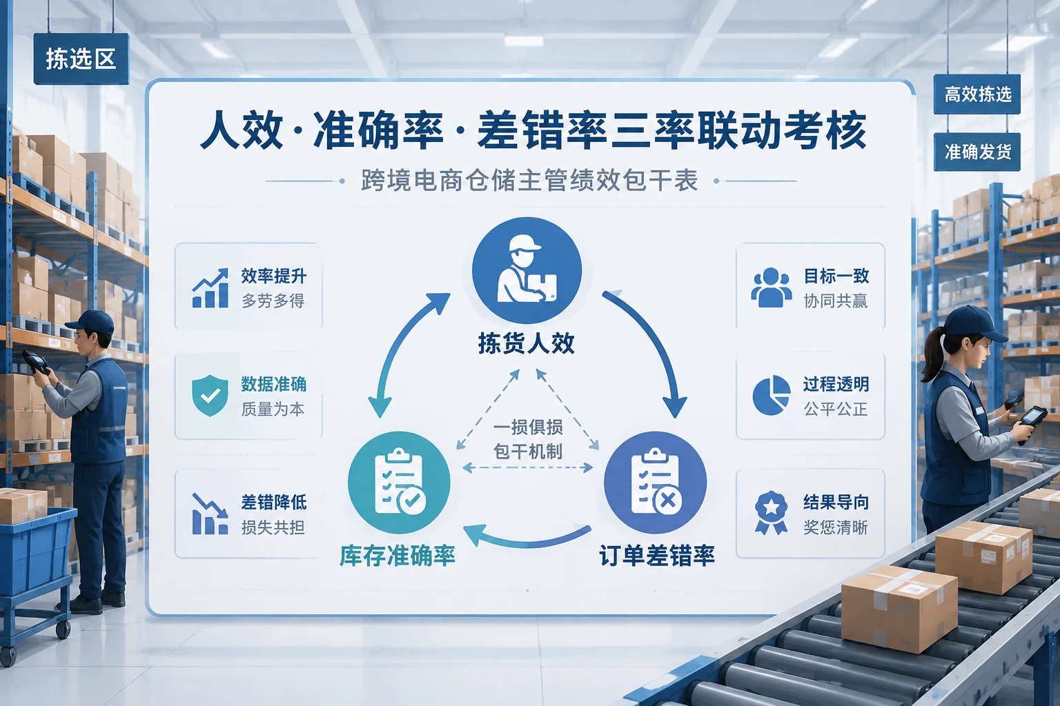 2026年跨境电商仓储主管包干表:人效、库存准确率与差错率联动