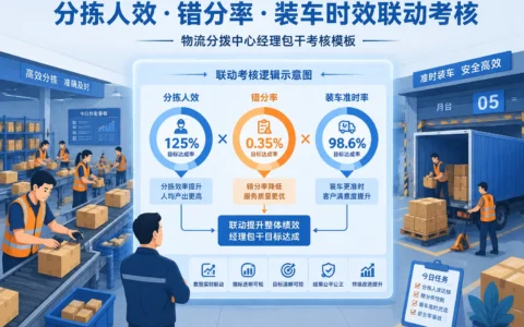 物流分拨中心经理包干考核模板：分拣人效、错分率与装车时效联动计分表（2026年版）
