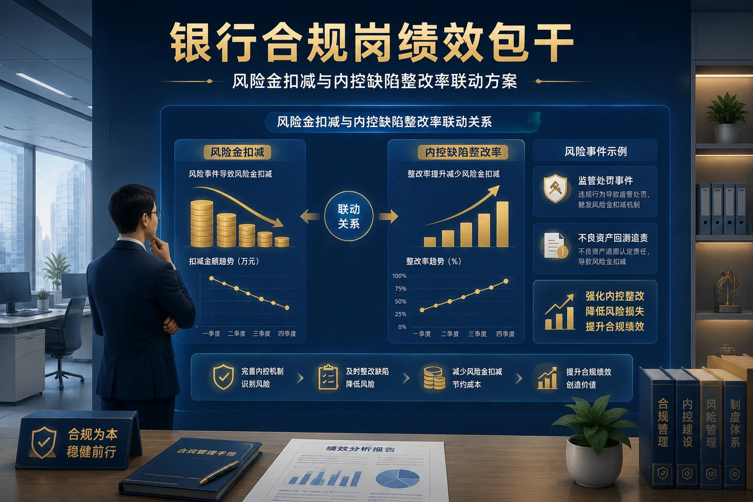 银行合规岗绩效包干：风险金扣减与内控缺陷整改率联动方案