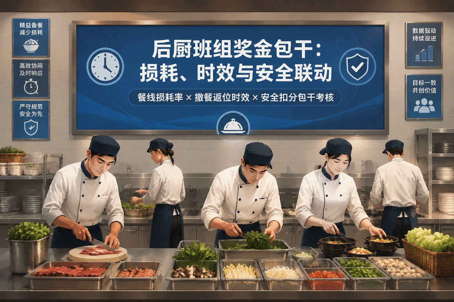 2026年连锁火锅后厨班组奖金包干:损耗率、撤餐时效与安全扣分联动