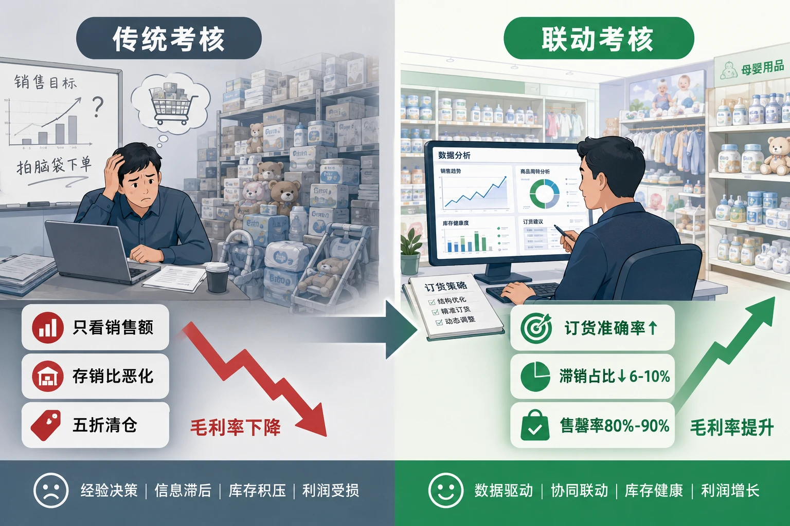 2026年连锁母婴品类买手绩效包干表：订货准确率、滞销计提与毛利联动