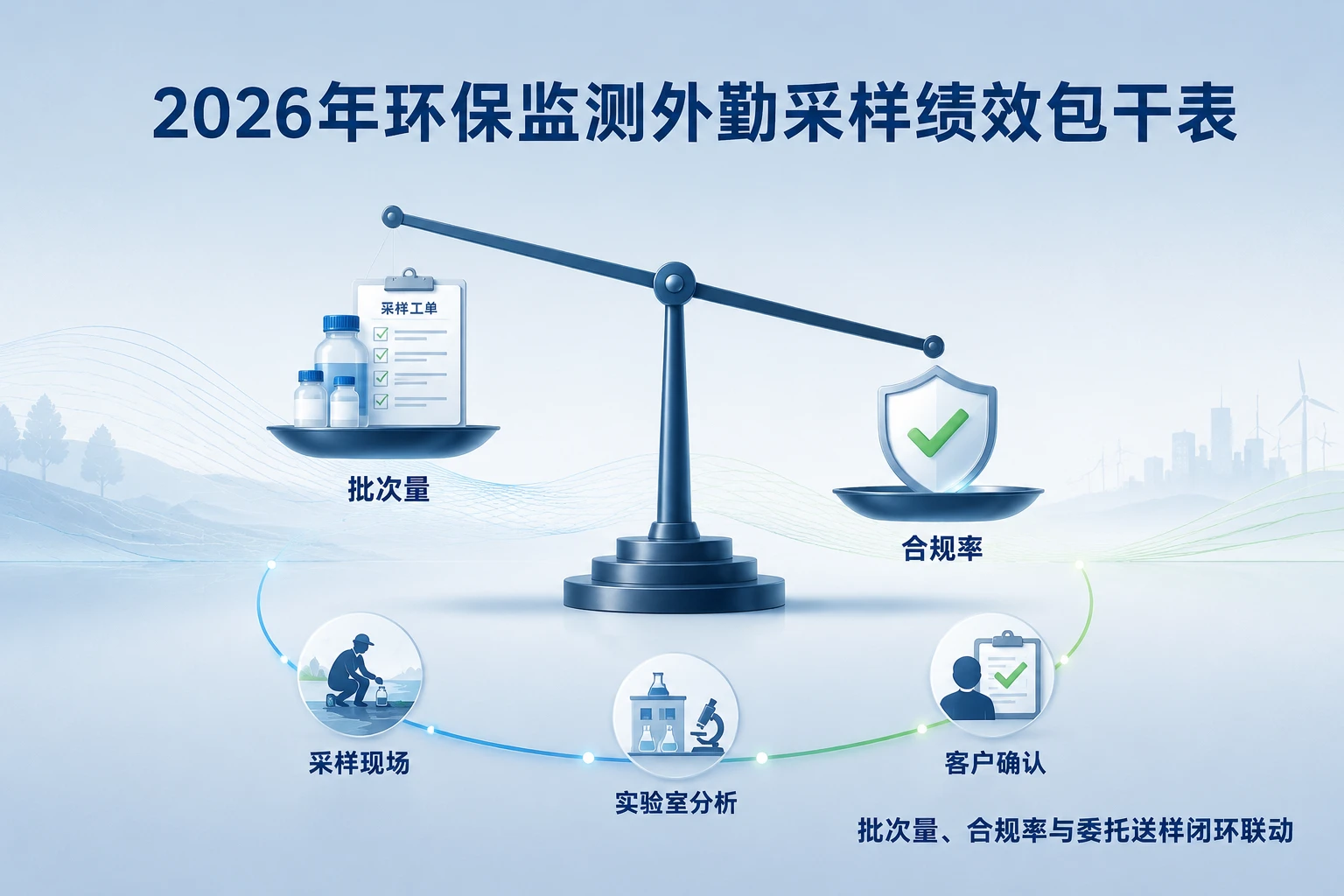2026年环保监测外勤采样绩效包干表:批次量、合规率与委托送样闭环联动