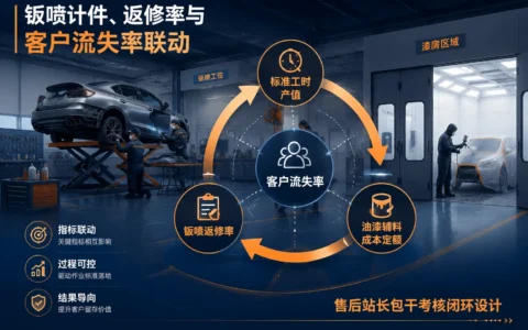 2026年汽车4S店售后站长经营包干考核表：钣喷计件绩效与客户流失率联动