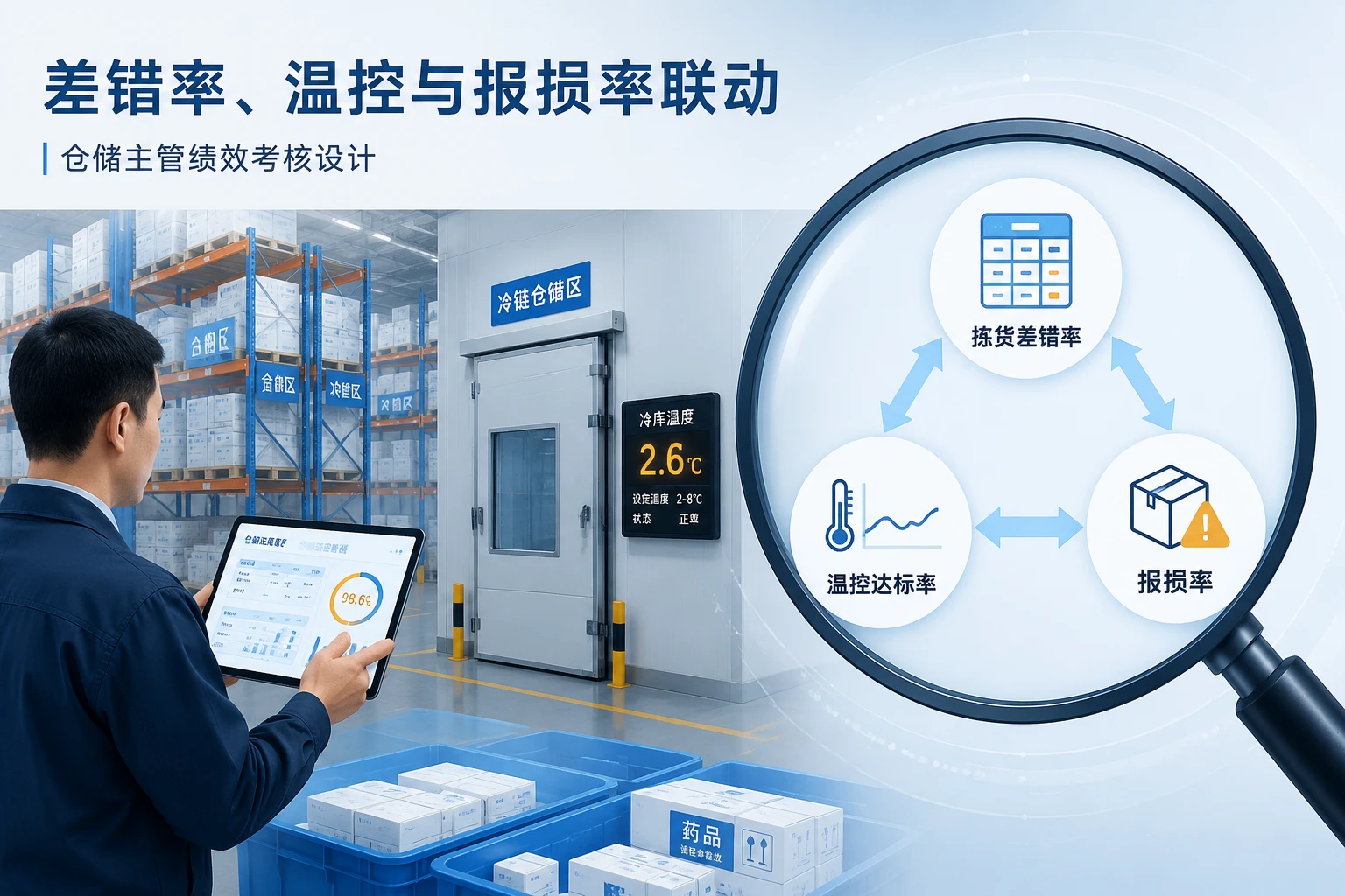 2026年医药物流仓储主管绩效考核表：差错率、温控与报损率联动