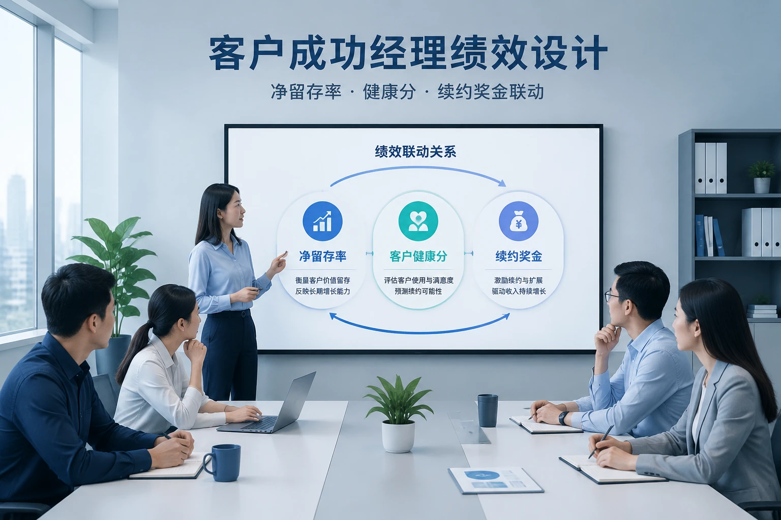 客户成功经理绩效设计：NDR净留存率、健康分与续约奖金联动