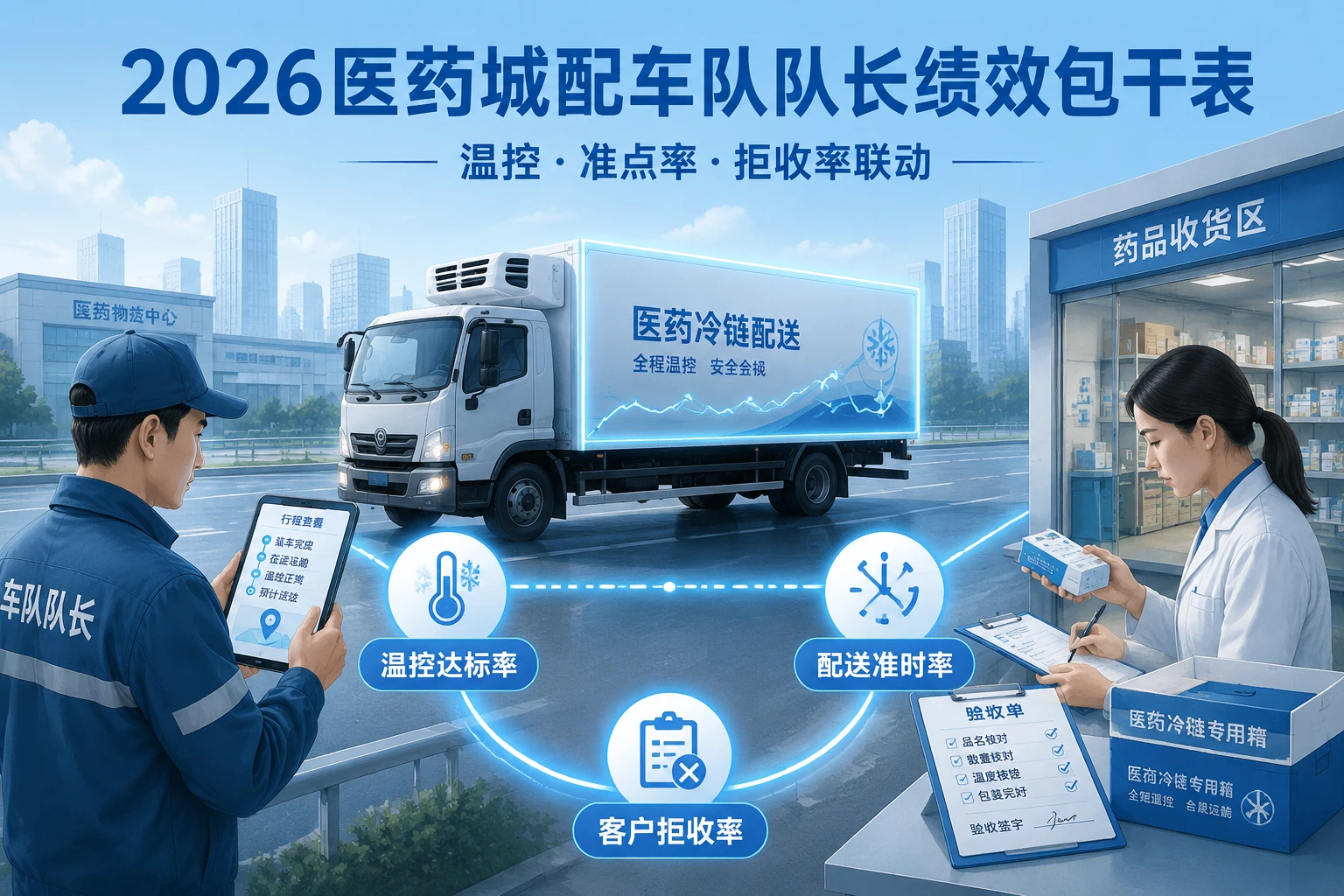 2026年医药城配车队队长绩效包干表：温控、准点率与拒收率联动