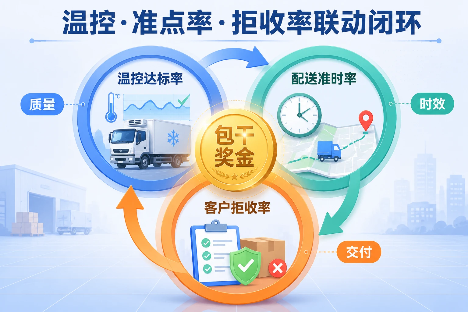 2026年医药城配车队队长绩效包干表：温控、准点率与拒收率联动