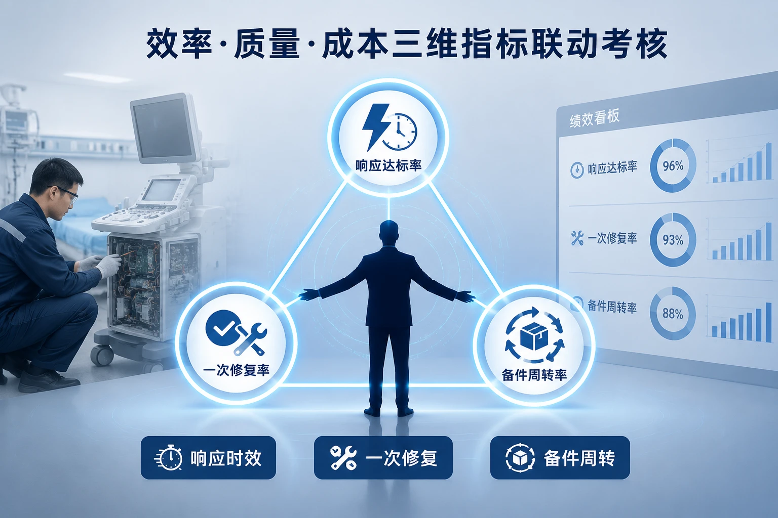 2026年医疗设备区域主管绩效模板：响应达标率、一次修复率与备件库存三维挂钩