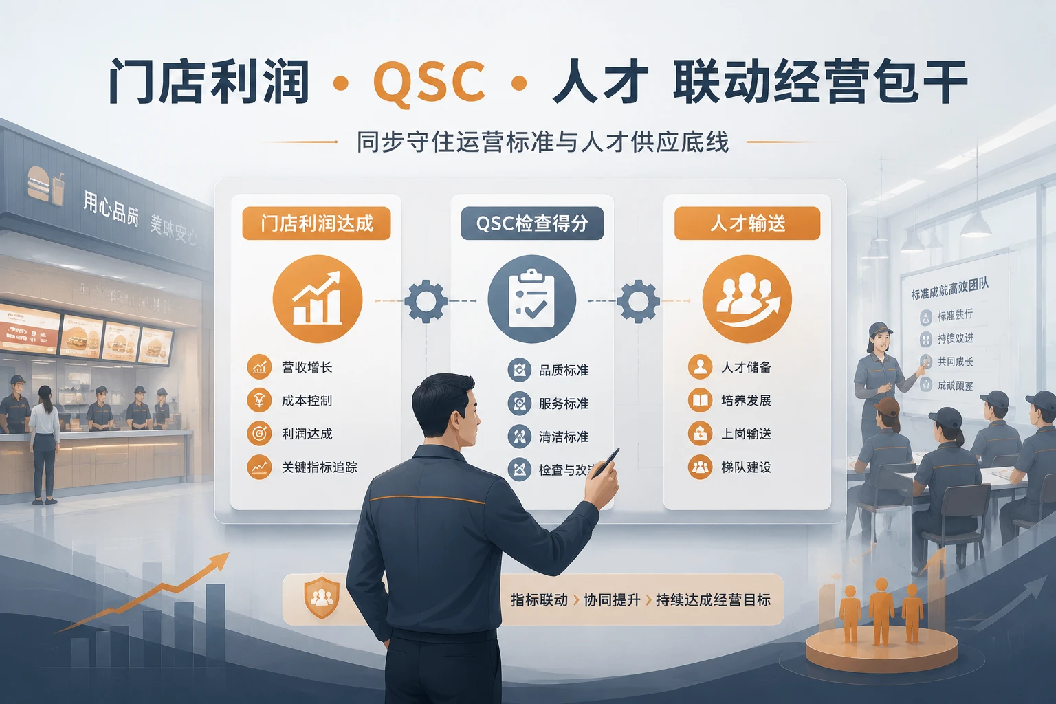 2026年连锁快餐区域督导经营包干表：利润达成、QSC得分与人才输送联动