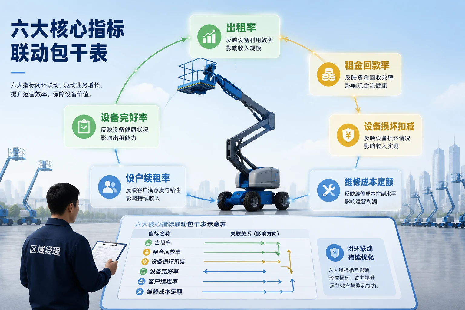 高空作业平台区域销售包干表:出租率、回款率与损坏扣减联动(2026年版)