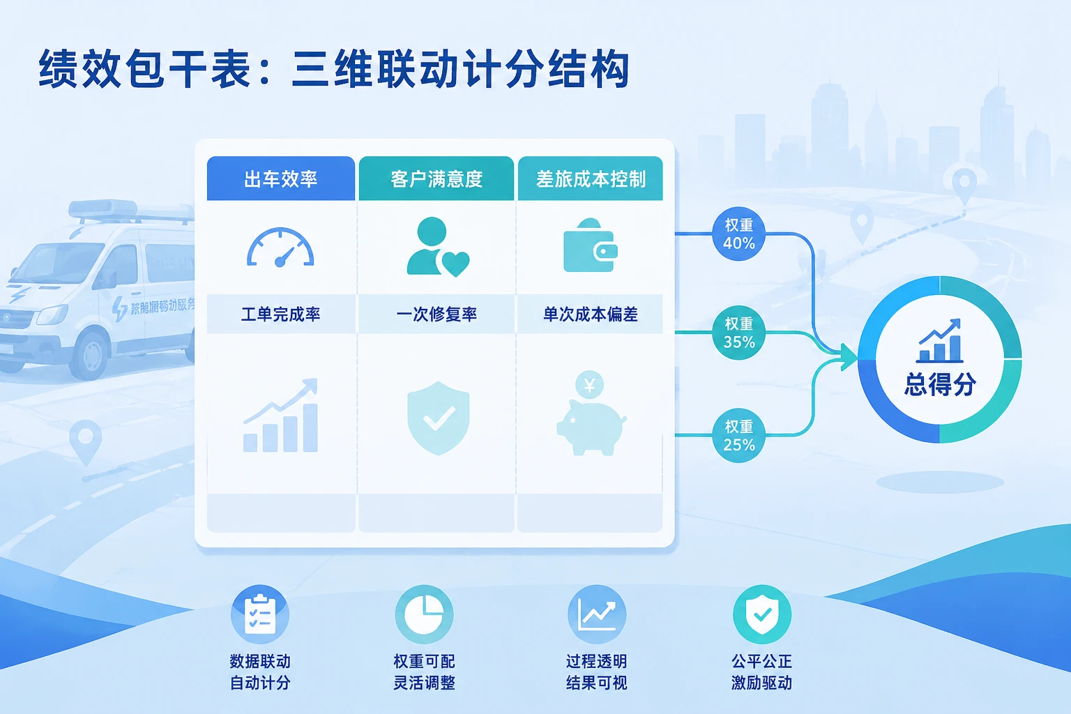 移动服务车主管绩效包干表:出车效率、满意度与差旅成本联动(2026年版)