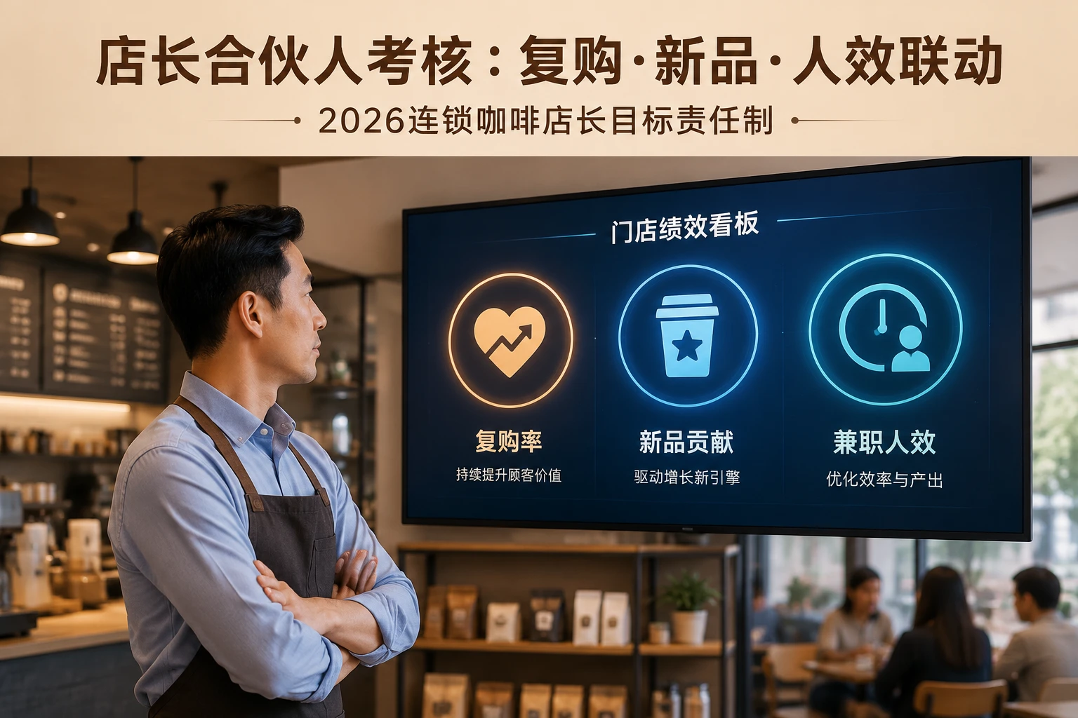 2026年连锁咖啡店长合伙人考核：复购率、新品贡献与兼职人效联动