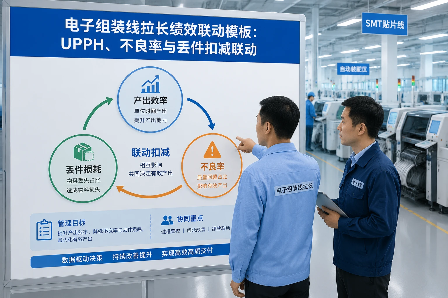 2026年电子组装线拉长计件绩效模板：UPPH、不良率与丢件扣减联动
