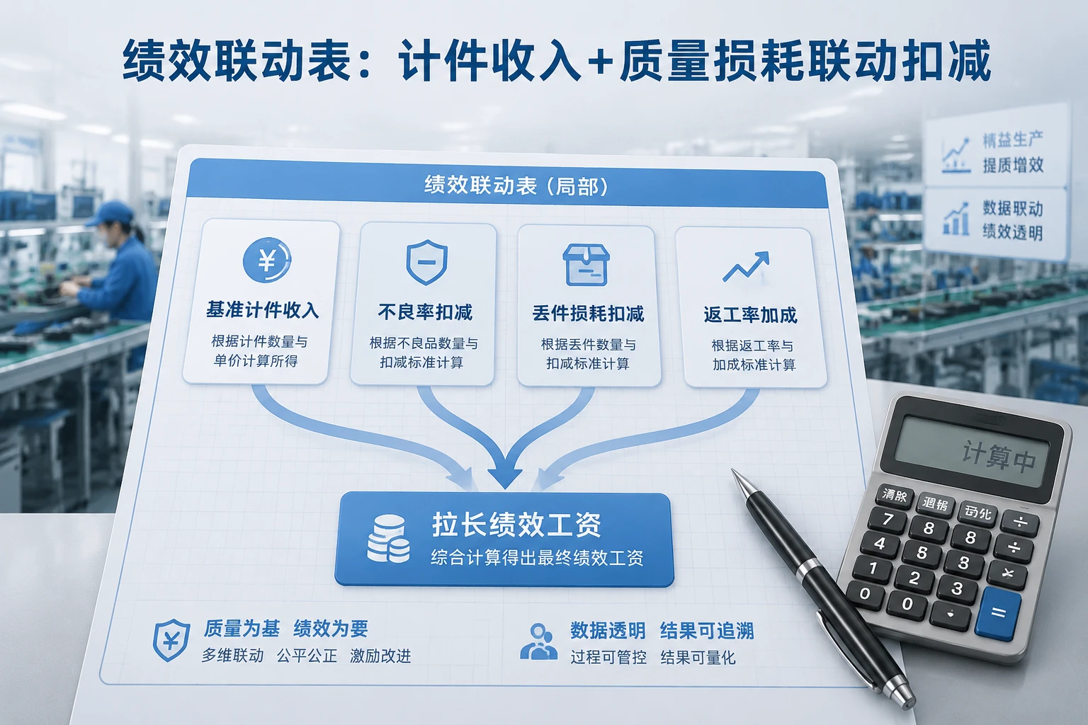 2026年电子组装线拉长计件绩效模板：UPPH、不良率与丢件扣减联动