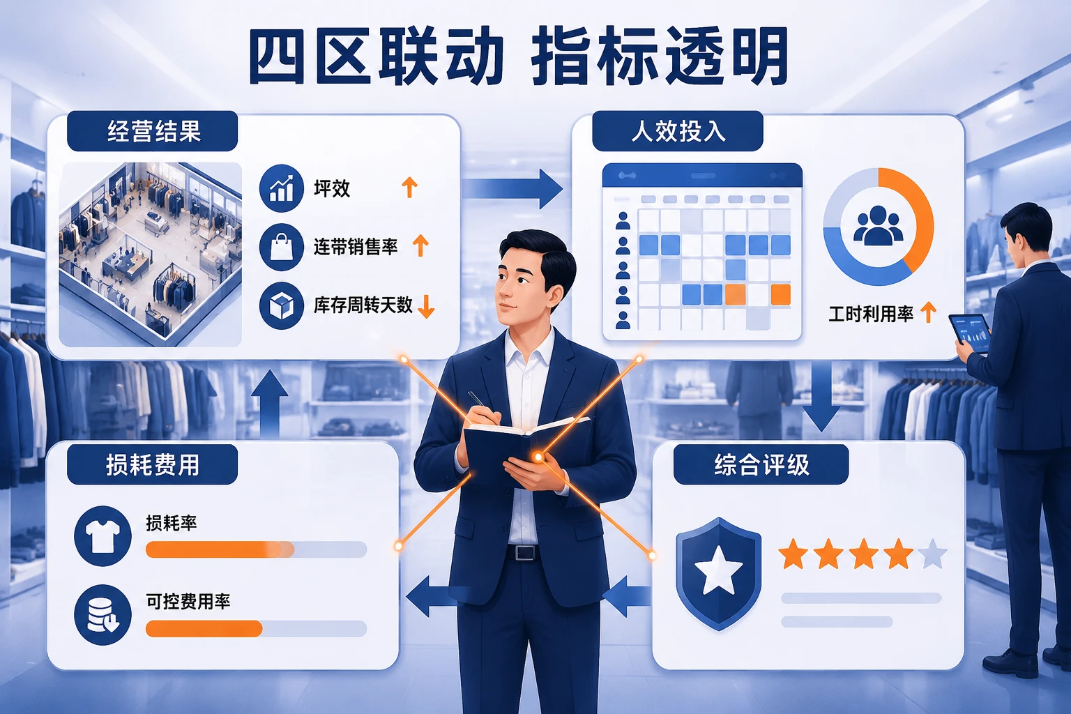 2026年连锁服饰门店店长包干表：坪效、连带率与库存周转联动